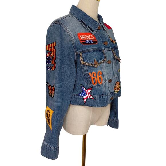 Alice + Olivia X BRONCO JEFF DENIM JACKET M - Picture 10 of 14